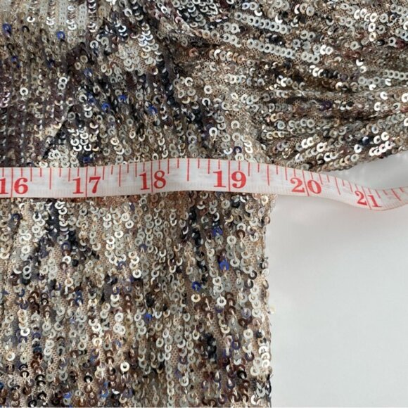 Frank Lyman Blazer Women Sz 12 Gold Sequins Formal Evening Wear New Year Jacket - Picture 6 of 11